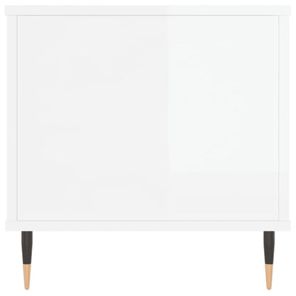 Table basse Blanc brillant 90x44,5x45 cm Bois d’ingénierie - Tables basses