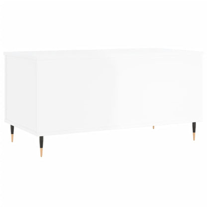 Table basse Blanc brillant 90x44,5x45 cm Bois d’ingénierie - Tables basses
