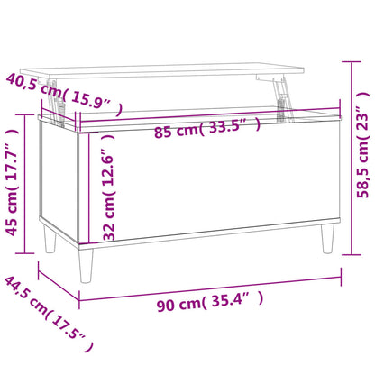 Table basse Blanc brillant 90x44,5x45 cm Bois d’ingénierie - Tables basses