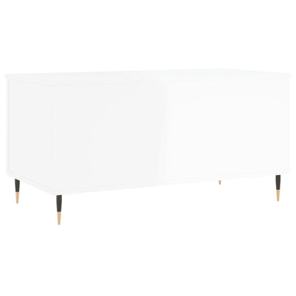Table basse Blanc brillant 90x44,5x45 cm Bois d’ingénierie - Tables basses