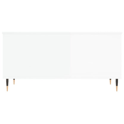 Table basse Blanc brillant 90x44,5x45 cm Bois d’ingénierie - Tables basses