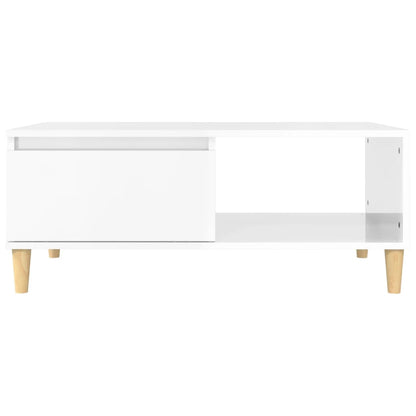 Table basse Blanc brillant 90x50x36,5 cm Bois d’ingénierie - Tables basses