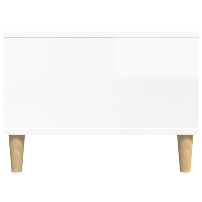 Table basse Blanc brillant 90x50x36,5 cm Bois d’ingénierie - Tables basses
