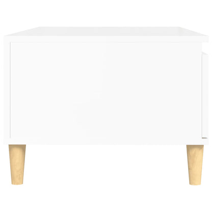 Table basse Blanc brillant 90x50x36,5 cm Bois d’ingénierie - Tables basses