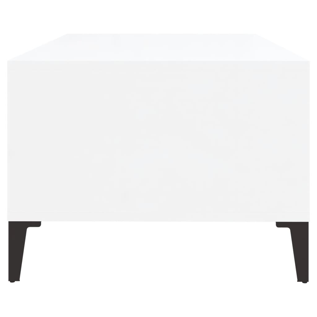 Table basse Blanc brillant 90x50x36,5 cm Bois d’ingénierie - Tables basses