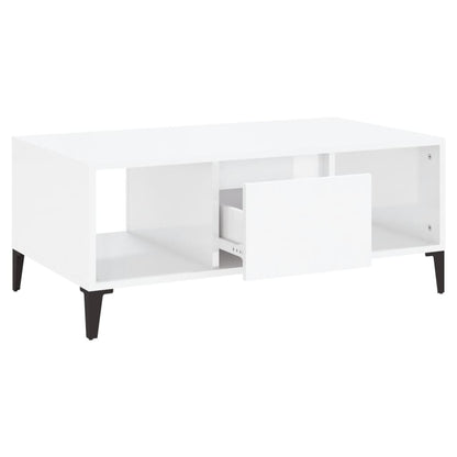 Table basse Blanc brillant 90x50x36,5 cm Bois d’ingénierie - Tables basses