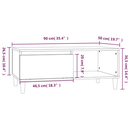 Table basse Blanc brillant 90x50x36,5 cm Bois d’ingénierie - Tables basses