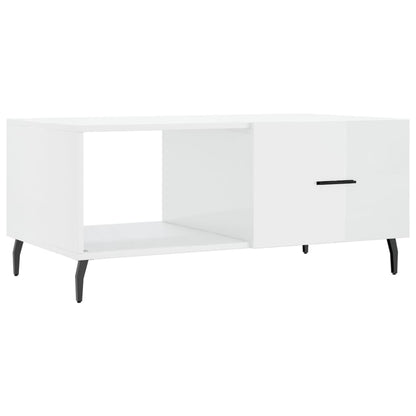Table basse Blanc brillant 90x50x40 cm Bois d’ingénierie - Tables basses
