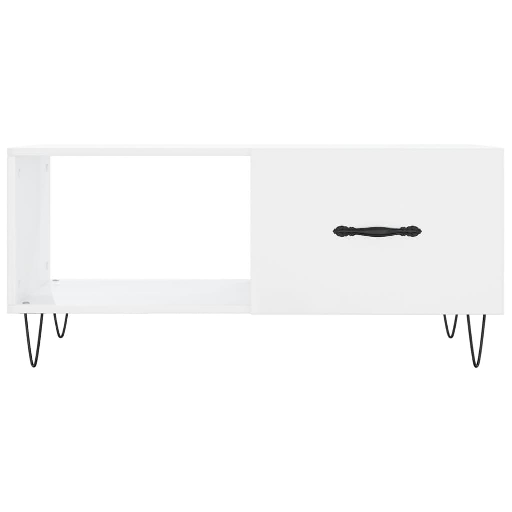 Table basse Blanc brillant 90x50x40 cm Bois d’ingénierie - Tables basses