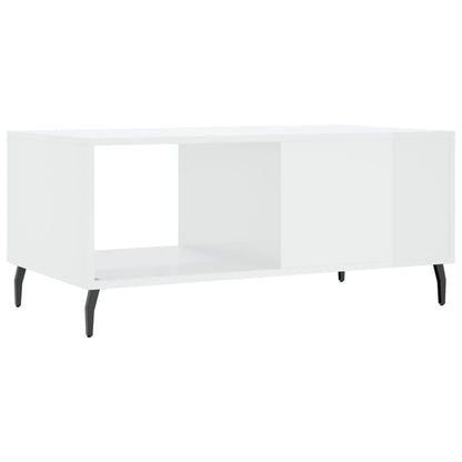 Table basse Blanc brillant 90x50x40 cm Bois d’ingénierie - Tables basses