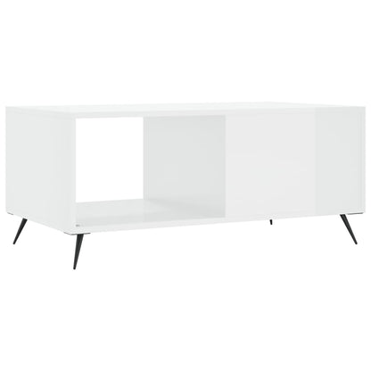 Table basse Blanc brillant 90x50x40 cm Bois d’ingénierie - Tables basses