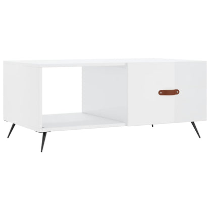 Table basse Blanc brillant 90x50x40 cm Bois d’ingénierie - Tables basses