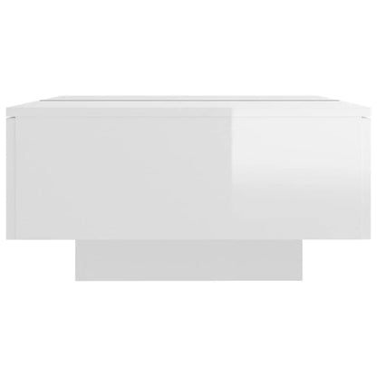 Table basse Blanc brillant 90x60x31 cm Bois d’ingénierie - Tables basses