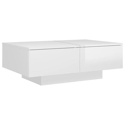 Table basse Blanc brillant 90x60x31 cm Bois d’ingénierie - Tables basses