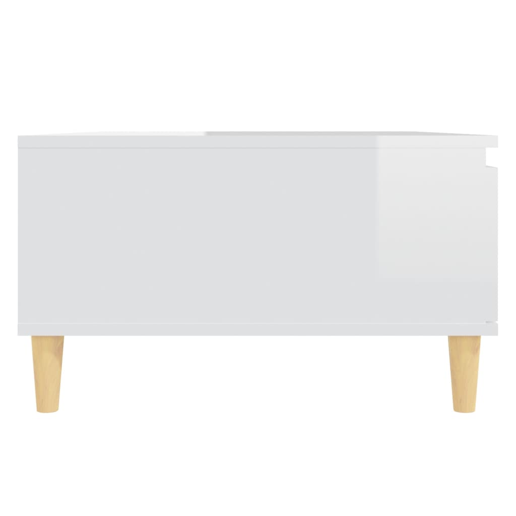 Table basse blanc brillant 90x60x35 cm bois d’ingénierie - Tables basses