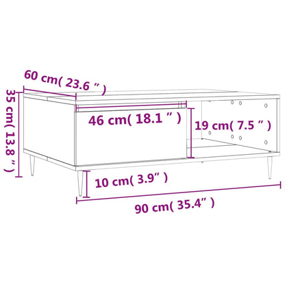 Table basse blanc brillant 90x60x35 cm bois d’ingénierie - Tables basses