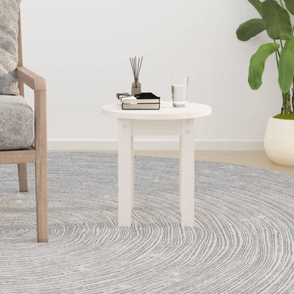 Table basse Blanc Ø 35x35 cm Bois massif de pin - Tables basses
