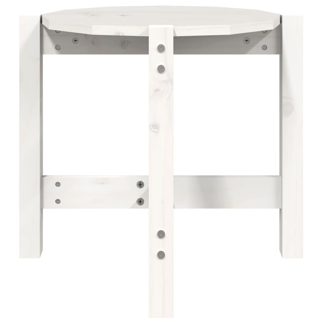 Table basse Blanc Ø 52,5x45 cm Bois massif de pin - Tables basses