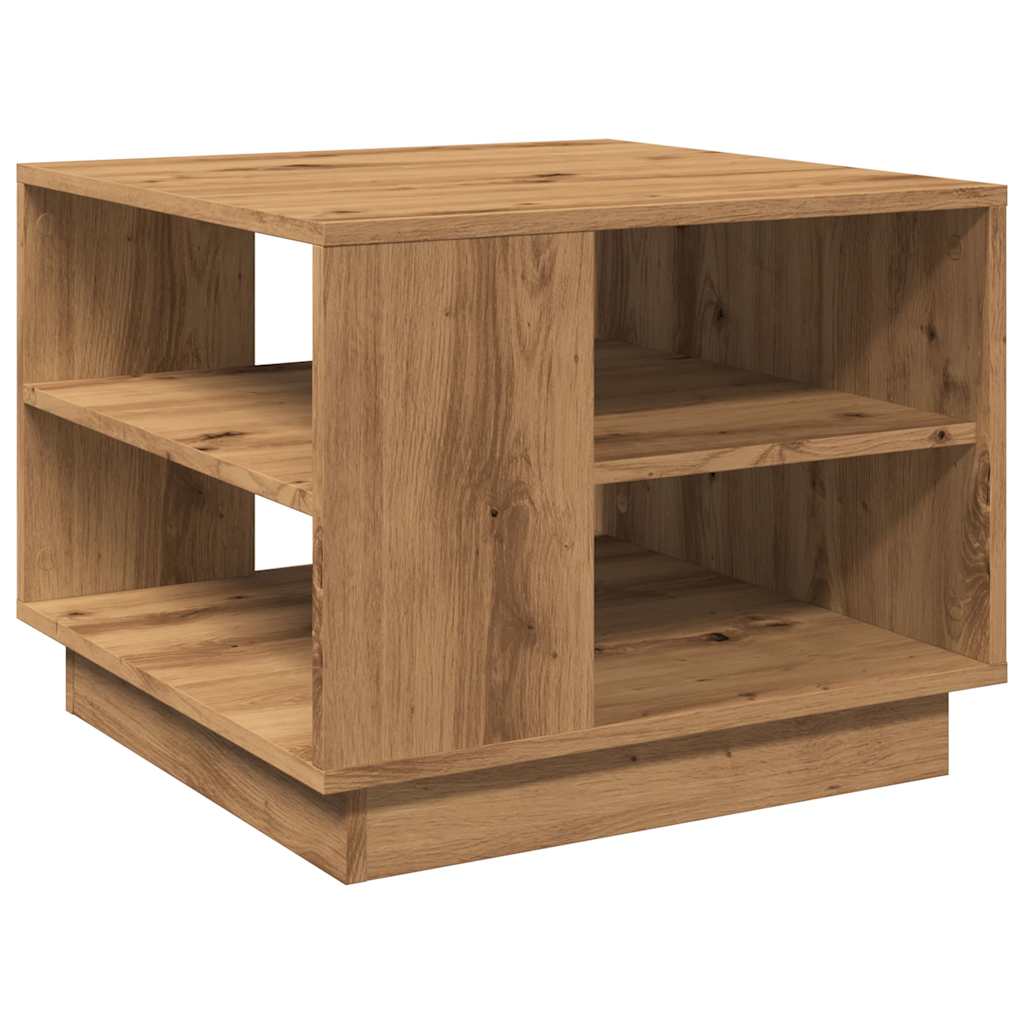 Table basse chêne artisanal 55x55x42 cm bois d’ingénierie - Tables basses