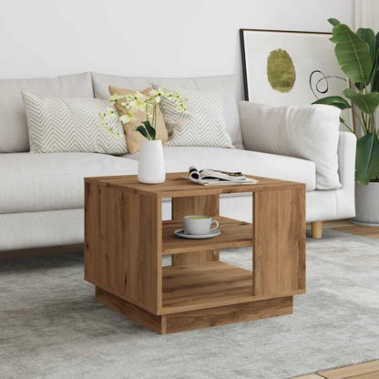 Table basse chêne artisanal 55x55x42 cm bois d’ingénierie - Tables basses