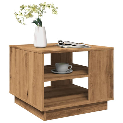Table basse chêne artisanal 55x55x42 cm bois d’ingénierie - Tables basses