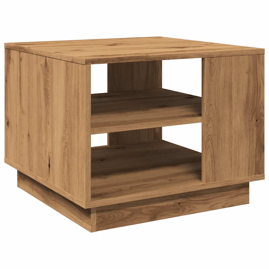 Table basse chêne artisanal 55x55x42 cm bois d’ingénierie - Tables basses