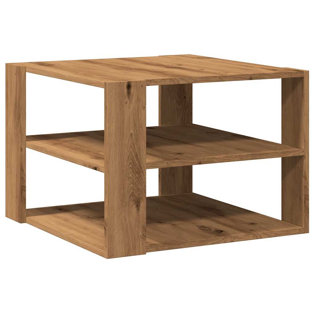 Table basse chêne artisanal 58x58x40 cm bois d’ingénierie - Tables basses