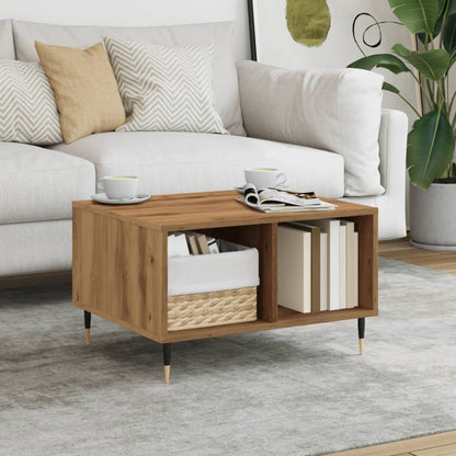 Table basse chêne artisanal 60x50x36,5 cm bois d’ingénierie - Tables basses
