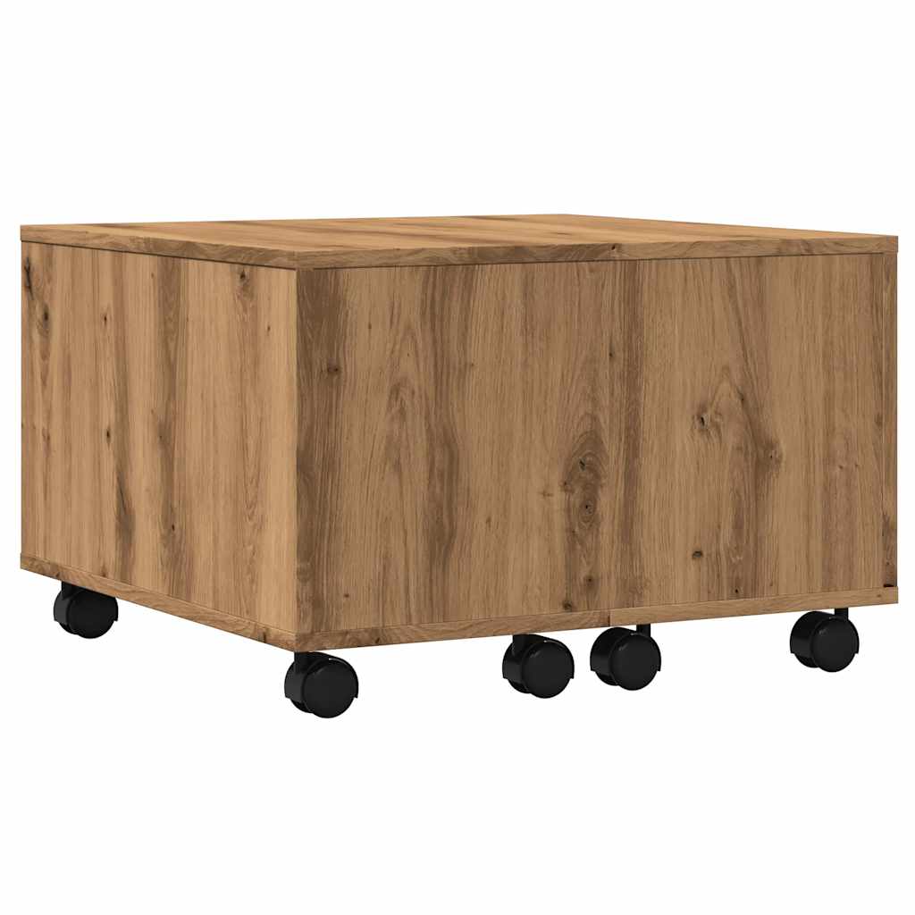 Table basse chêne artisanal 60x60x38 cm bois d’ingénierie - Tables basses