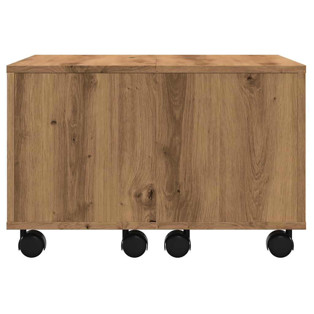 Table basse chêne artisanal 60x60x38 cm bois d’ingénierie - Tables basses