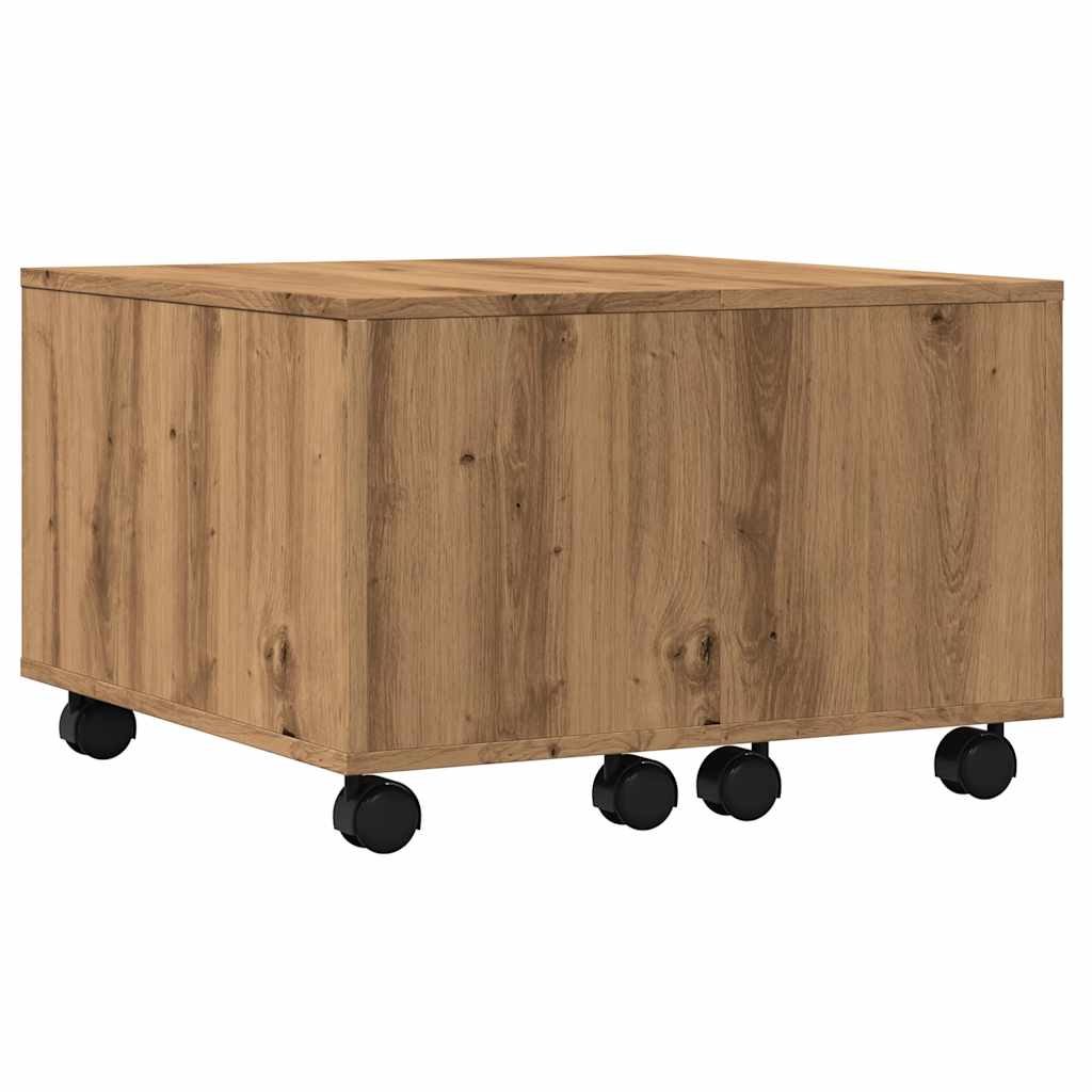 Table basse chêne artisanal 60x60x38 cm bois d’ingénierie - Tables basses