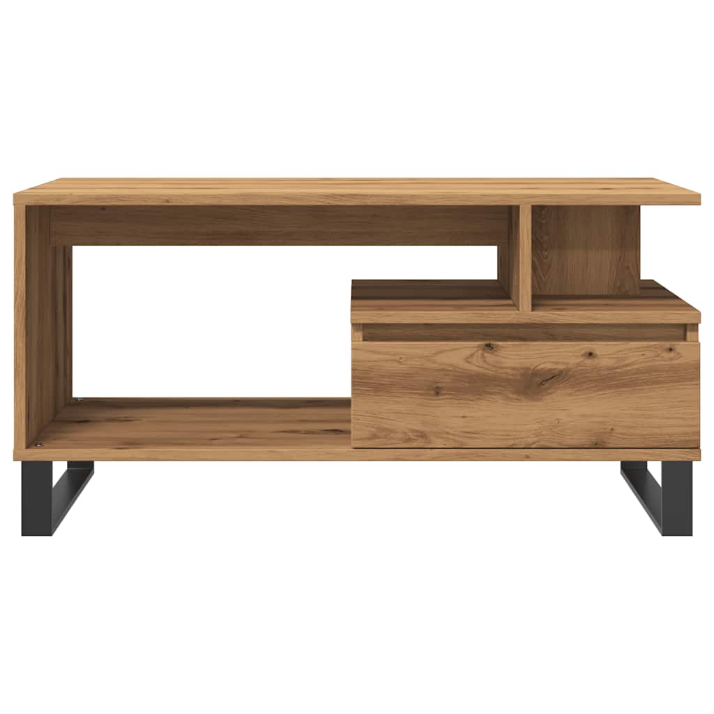 Table basse chêne artisanal 90x49x45 cm bois d’ingénierie - Tables basses