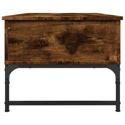Table basse chêne fumé 100x50x40 cm bois d’ingénierie et métal - Tables basses
