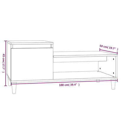 Table basse Chêne fumé 100x50x45 cm Bois d’ingénierie - Tables basses