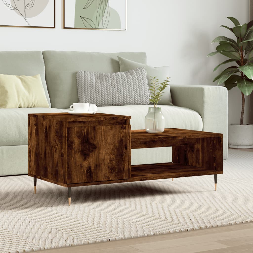 Table basse Chêne fumé 100x50x45 cm Bois d’ingénierie - Tables basses