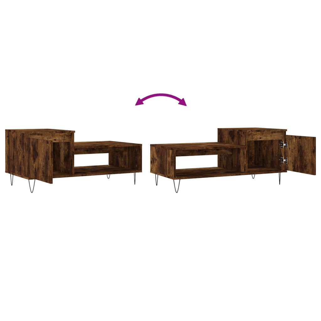 Table basse Chêne fumé 100x50x45 cm Bois d’ingénierie - Tables basses