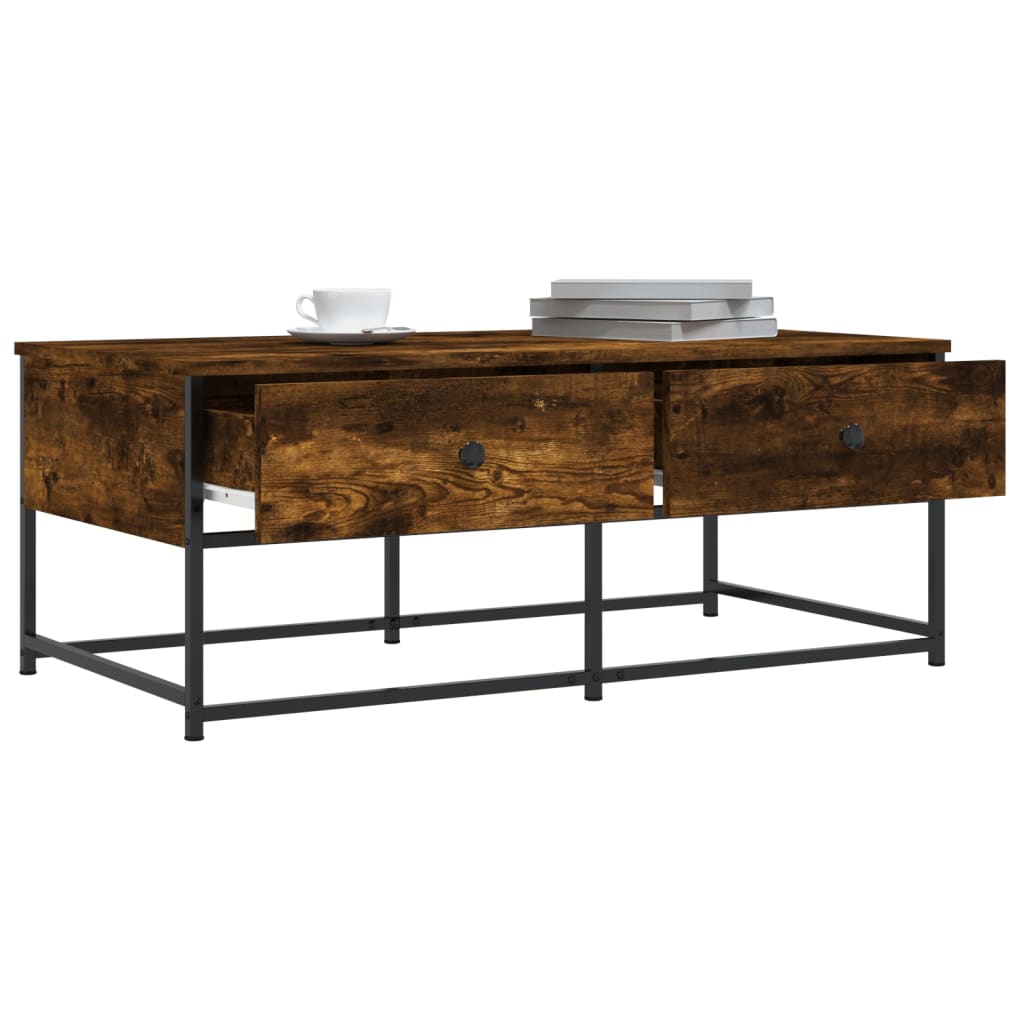 Table basse chêne fumé 100x51x40 cm bois d’ingénierie - Tables basses