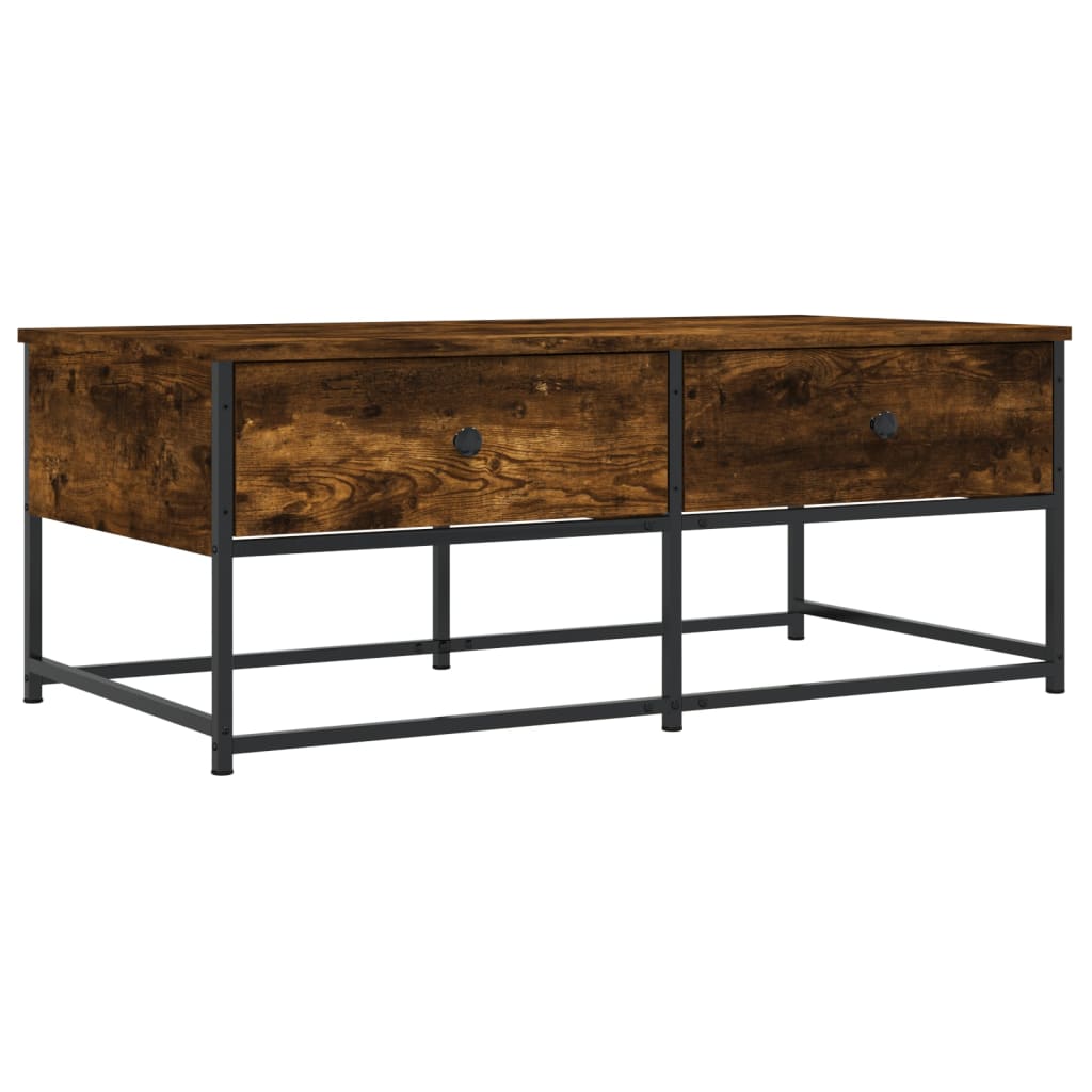 Table basse chêne fumé 100x51x40 cm bois d’ingénierie - Tables basses
