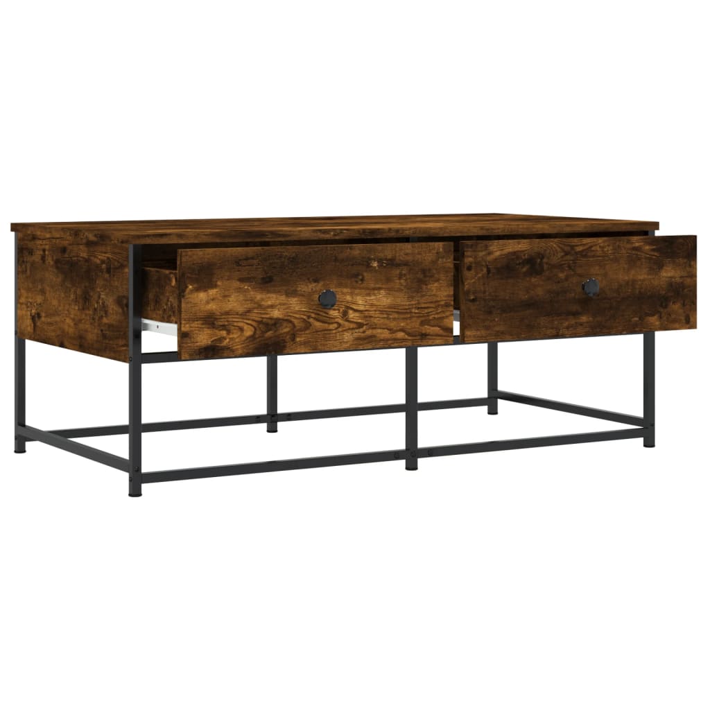 Table basse chêne fumé 100x51x40 cm bois d’ingénierie - Tables basses