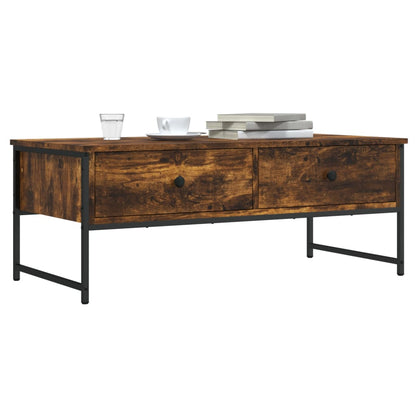 Table basse chêne fumé 101x49x39,5 cm bois d’ingénierie - Tables basses