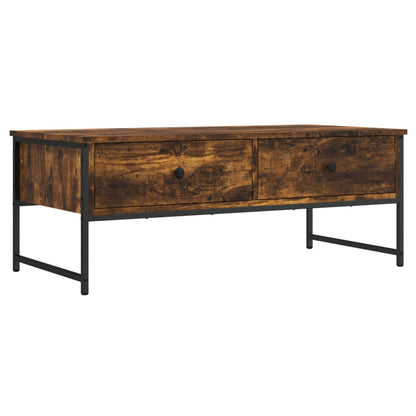 Table basse chêne fumé 101x49x39,5 cm bois d’ingénierie - Tables basses