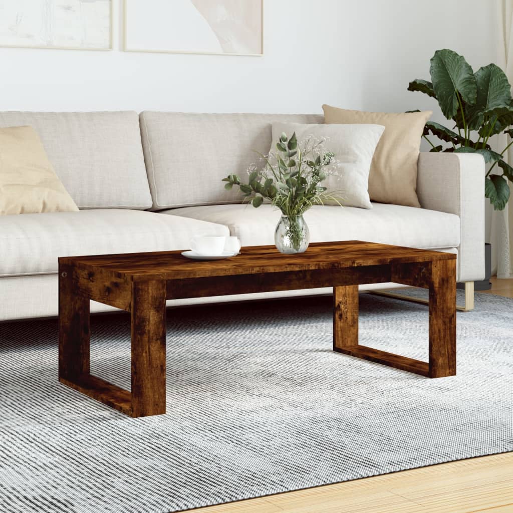 Table basse chêne fumé 102x50x35 cm bois d’ingénierie - Tables basses
