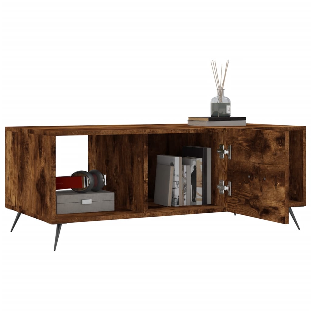 Table basse chêne fumé 102x50x40 cm bois d’ingénierie - Tables basses
