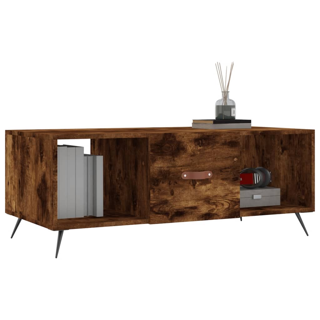 Table basse chêne fumé 102x50x40 cm bois d’ingénierie - Tables basses