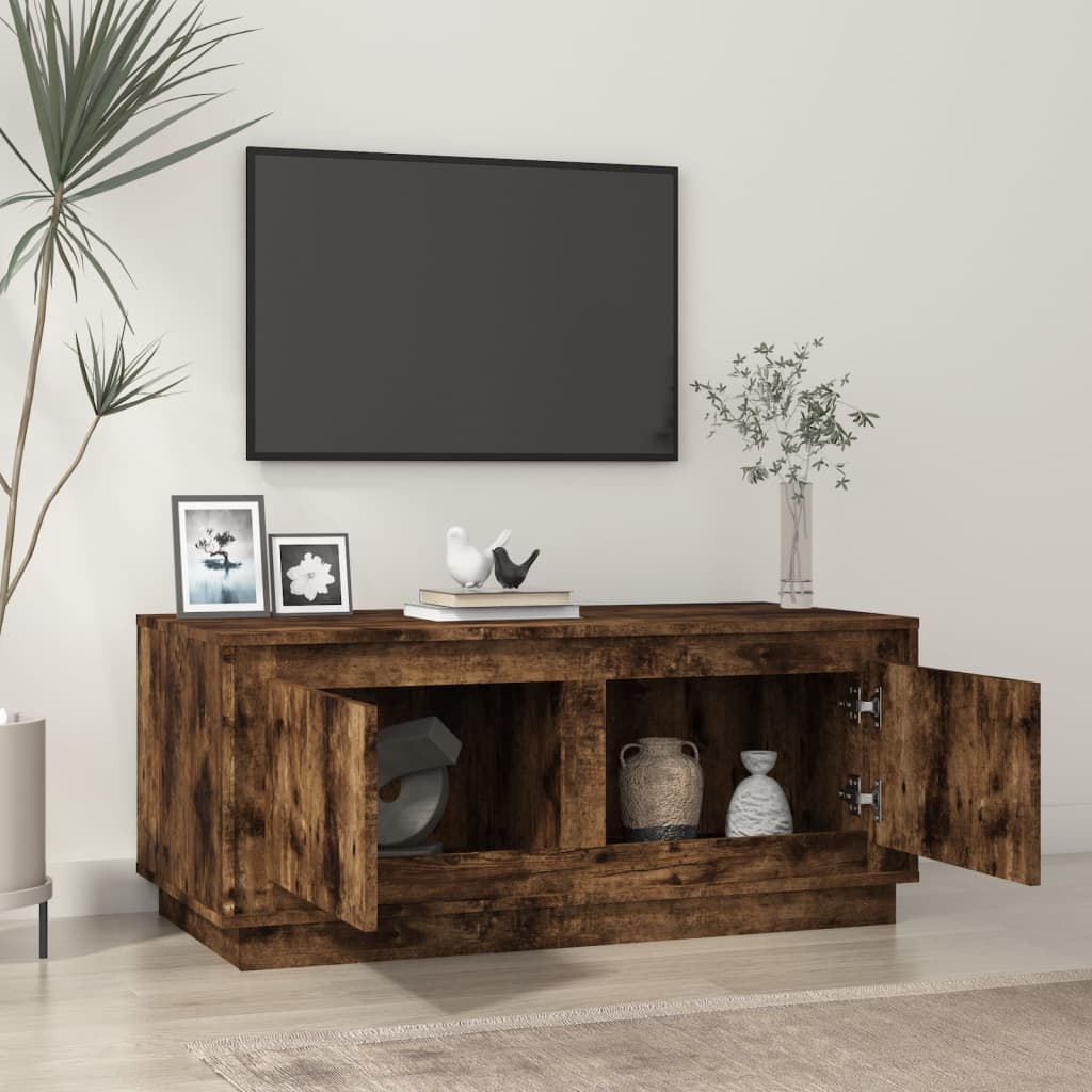 Table basse chêne fumé 102x50x44 cm bois d’ingénierie - Tables basses