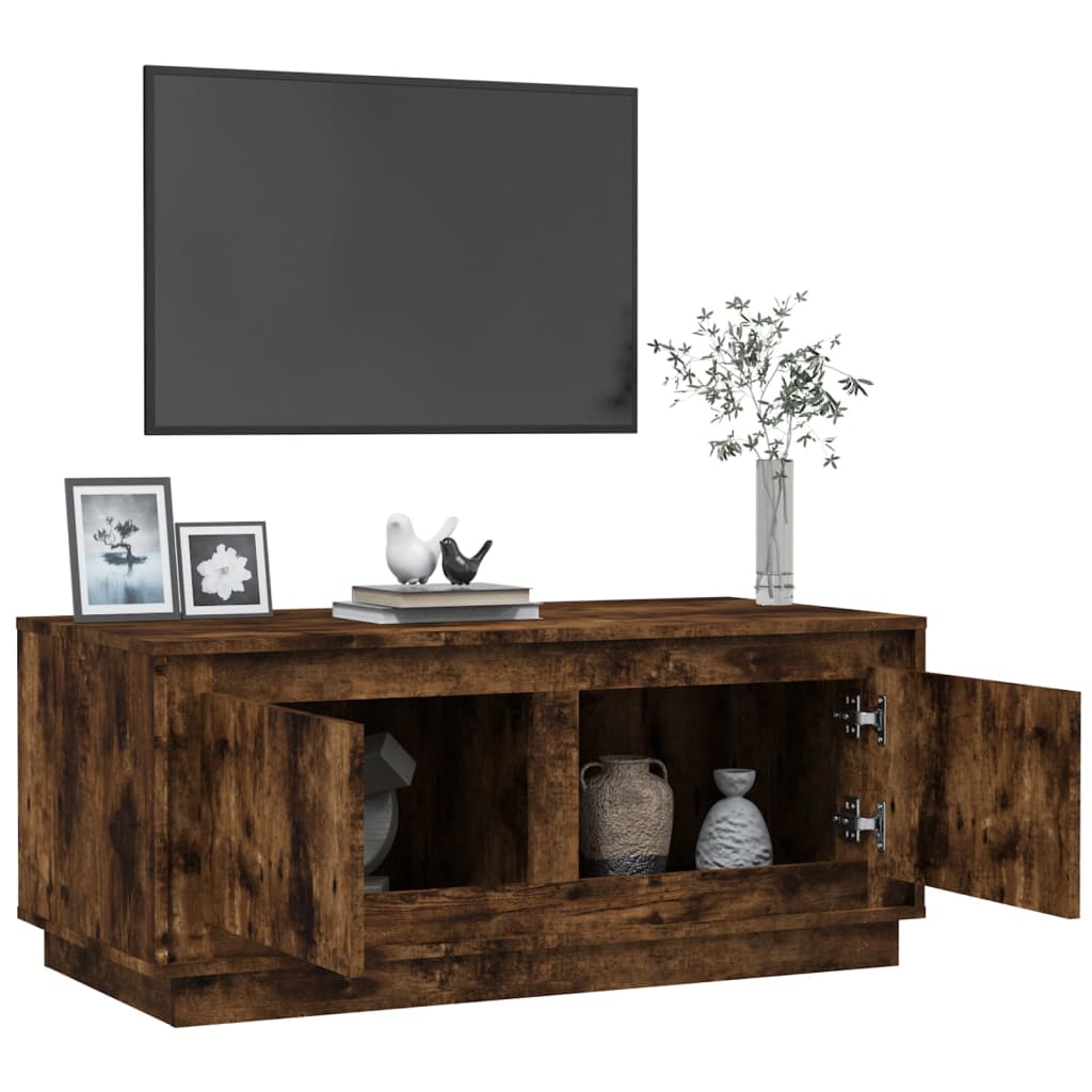 Table basse chêne fumé 102x50x44 cm bois d’ingénierie - Tables basses