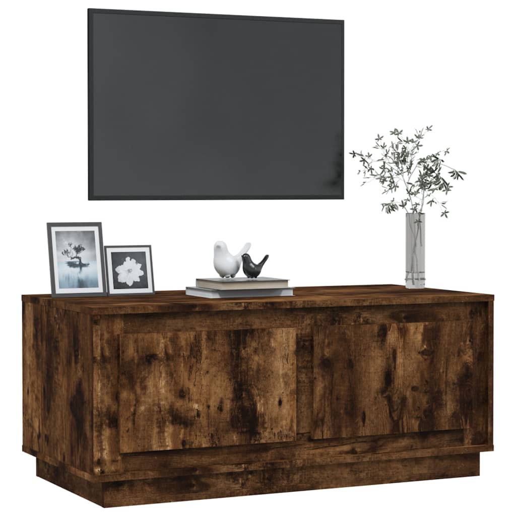 Table basse chêne fumé 102x50x44 cm bois d’ingénierie - Tables basses