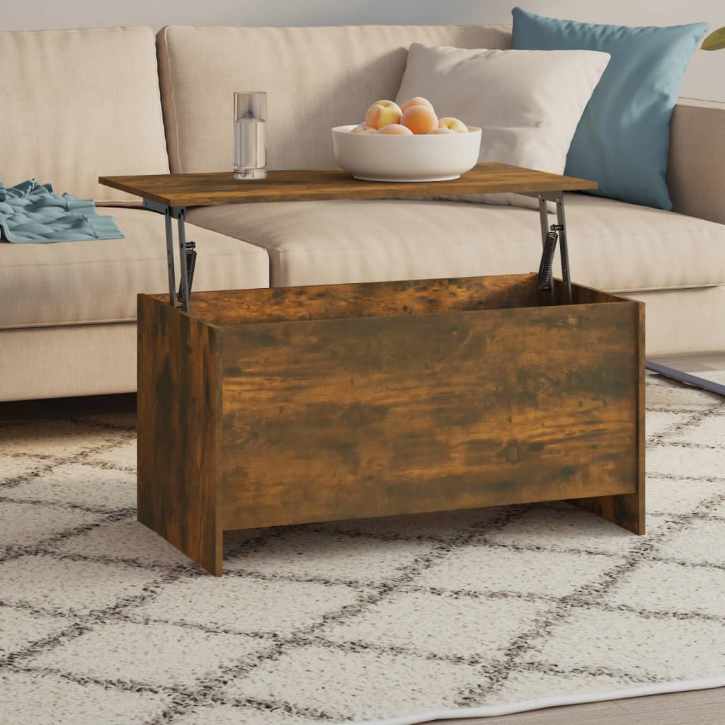 Table basse Chêne fumé 102x55,5x52,5 cm Bois d’ingénierie - Tables basses