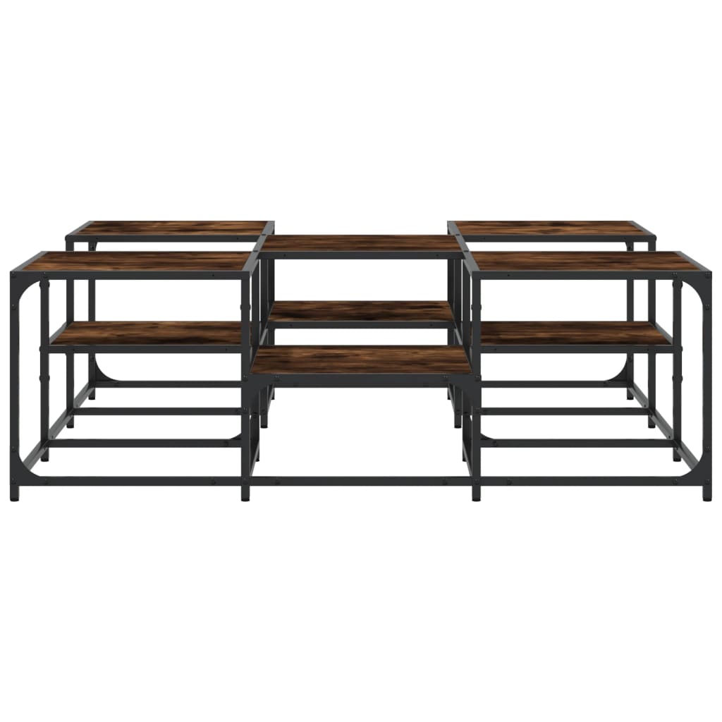 Table basse chêne fumé 121x121x40 cm bois d’ingénierie - Tables basses