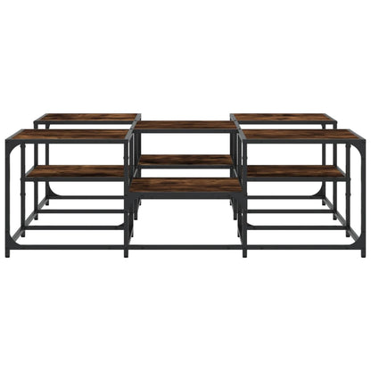 Table basse chêne fumé 121x121x40 cm bois d’ingénierie - Tables basses